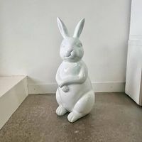 Sculpture lapin blanc brillant - Offre spéciale