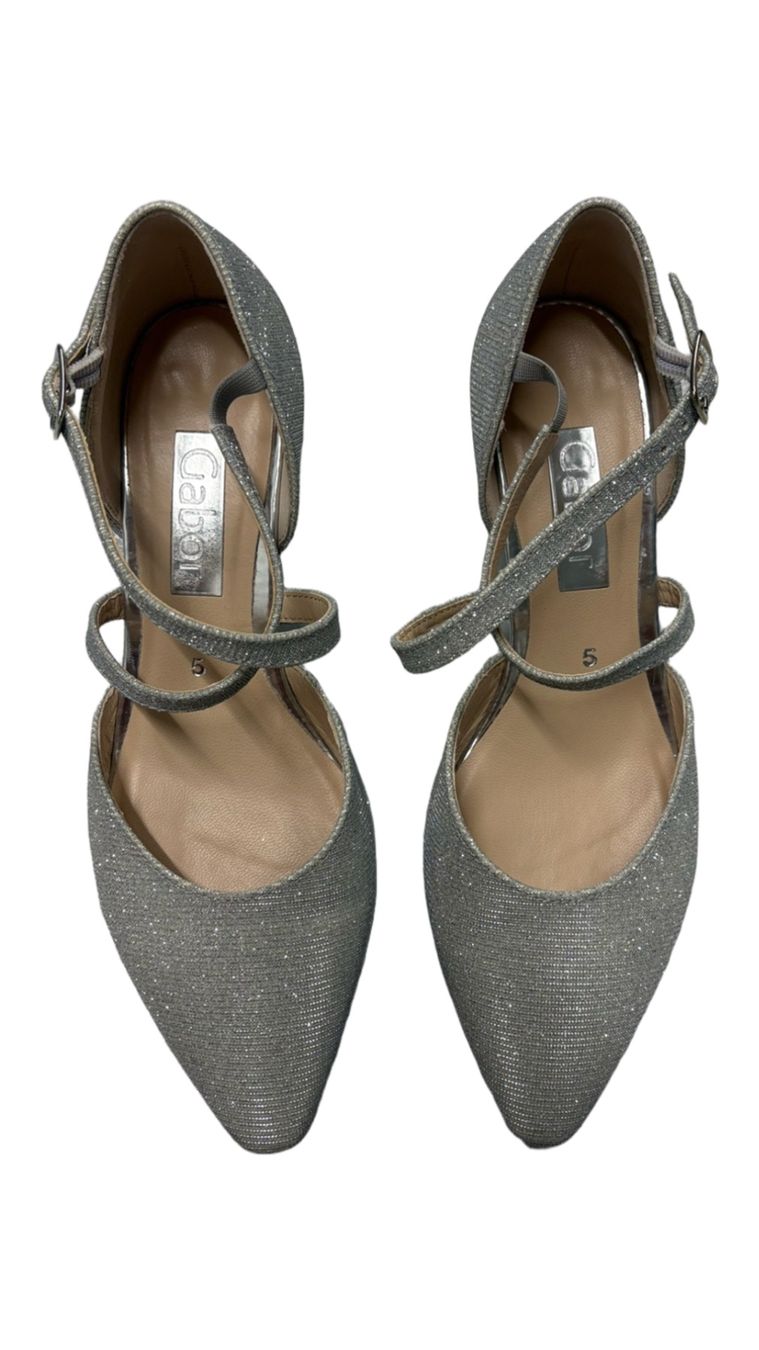 Gabor Scarpe da donna: Gabor neue silberne Pumps 38 Riemchen Glitzer – Nuovo (secondo la descrizione) da Regensdorf venduto da secondchancefashion 5