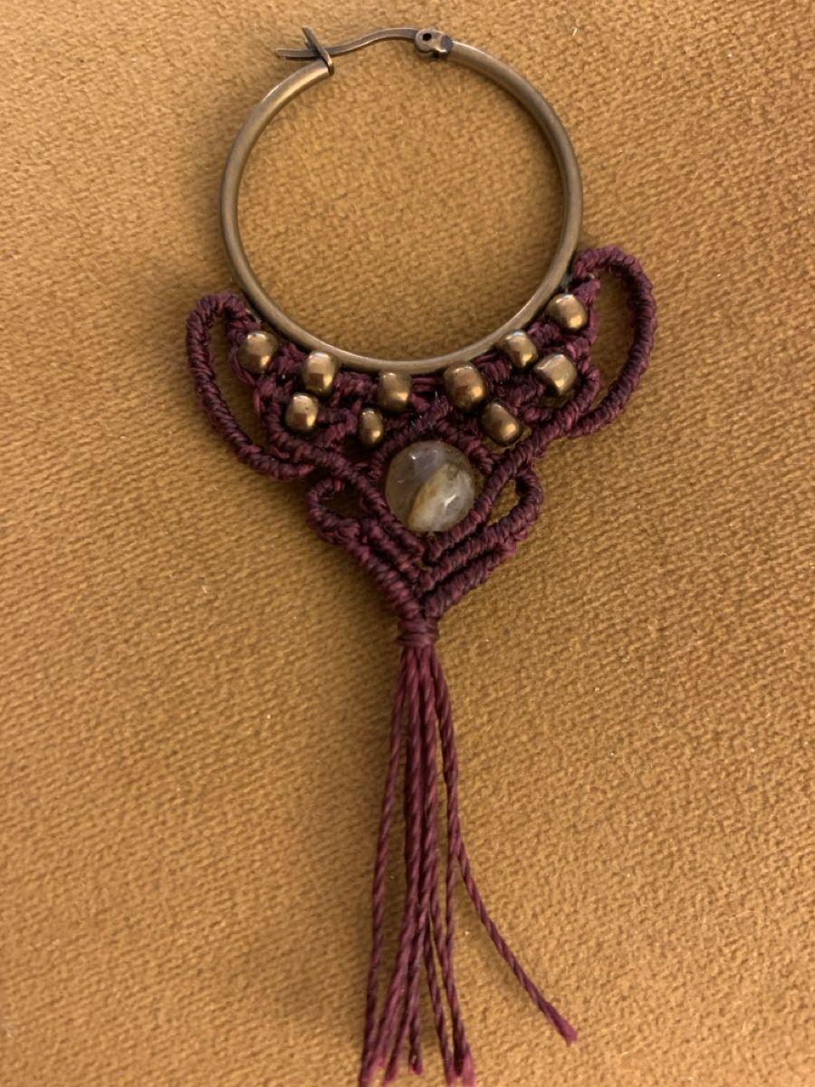 Orecchini pendenti & Orecchini a lobo: Boucles d'oreilles créoles macramé bohème chic – Nuovo e nell'imballaggio originale da Versoix venduto da val_t6jc 2