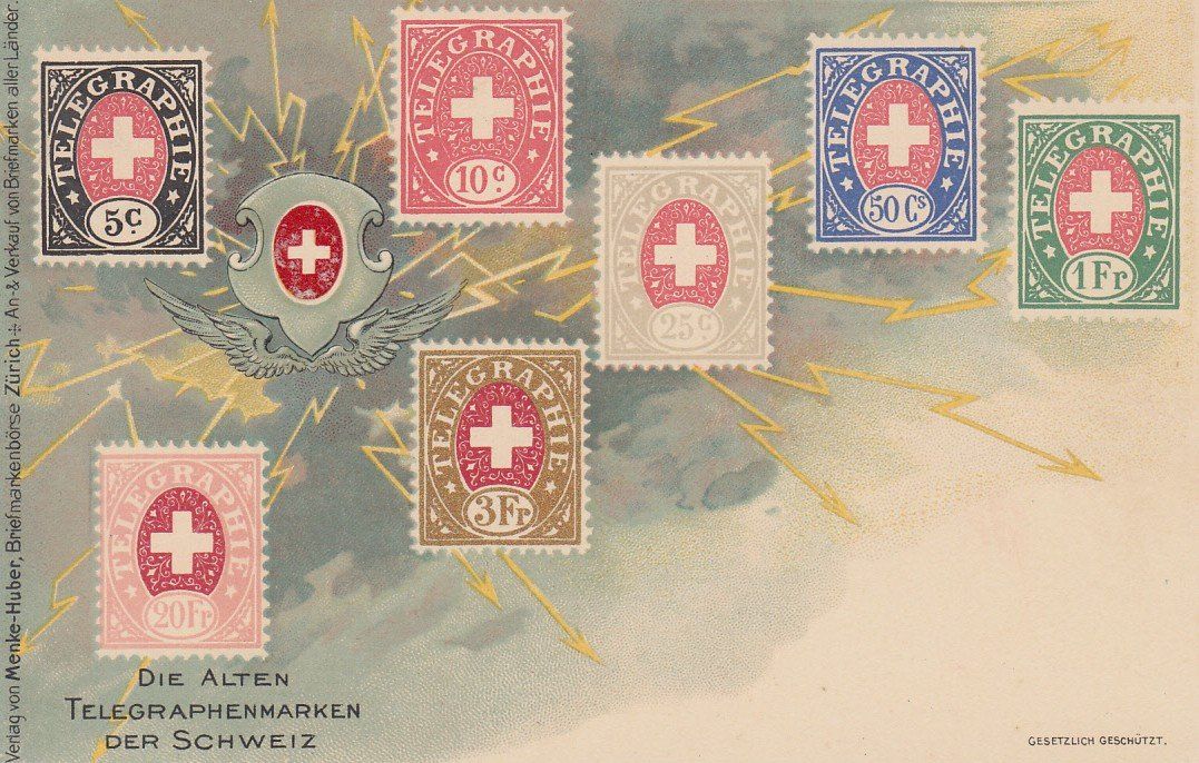 Cartoline postali: Schweiz  CH -  Briefmarken - Karte – Usato da Brig venduto da Valcards54