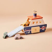 Holzfähre-Spielset mit Autos ab 12 Monaten