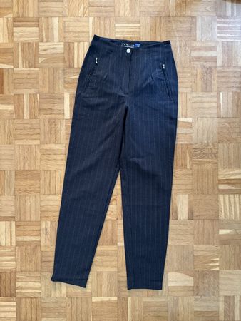 VANILIA Hose Gr. 34 36 gestreift grau Streifen Stretch 