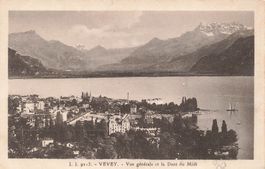 Vevey (VD) – Gesamtansicht mit Dent du Midi