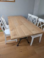 Esstisch Massiv Holz auf Metallgestell 