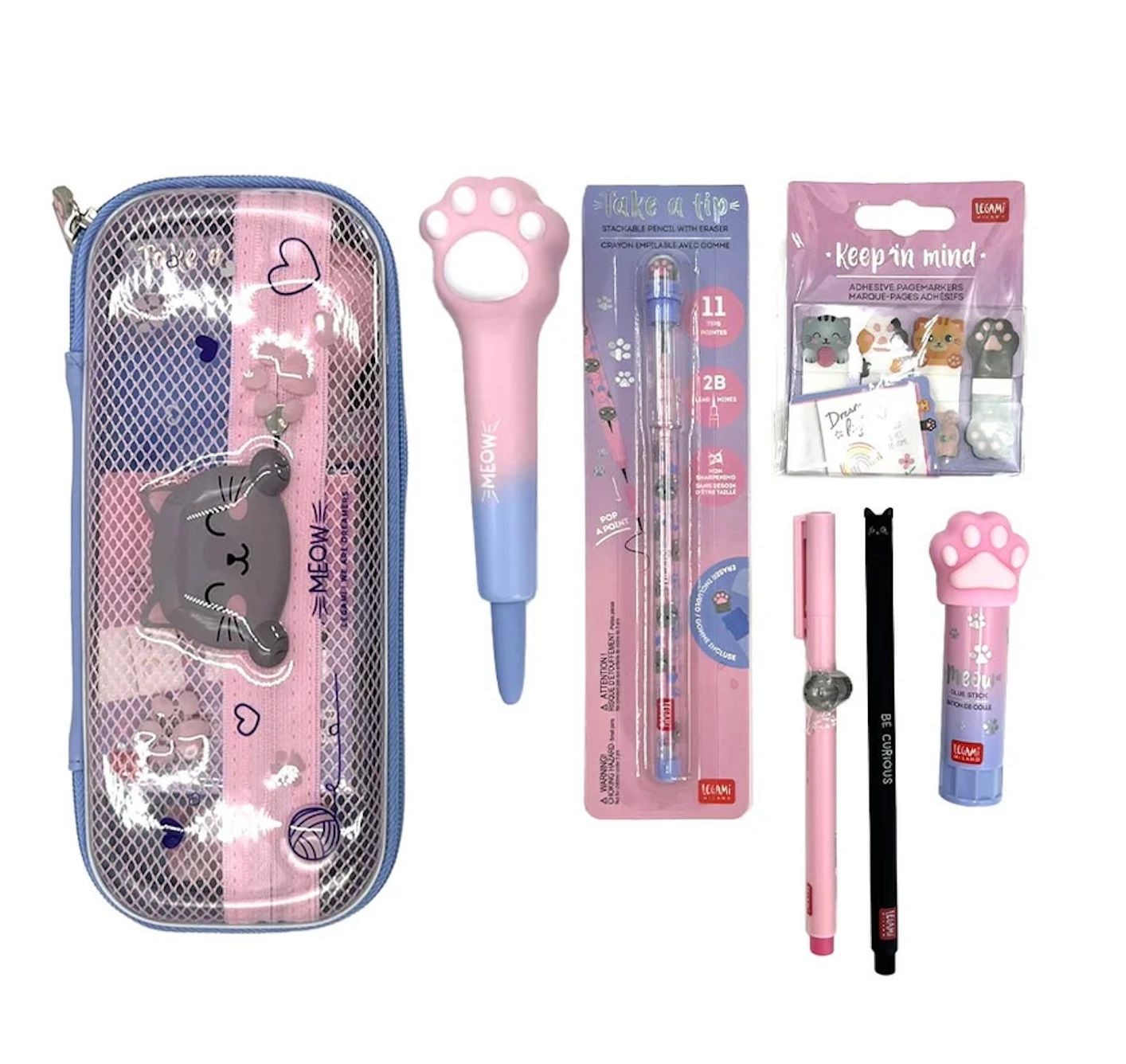 Legami Penna & Evidenziatori: LEGAMI LOT DE 7 PIECES PAPETERIE CHAT – Nuovo e nell'imballaggio originale da Châtelaine venduto da BONNE_AFFAIRE