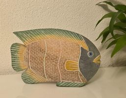 Holz - Fisch Deko, Handgeschnitzt, Vintage, 25cm breit!