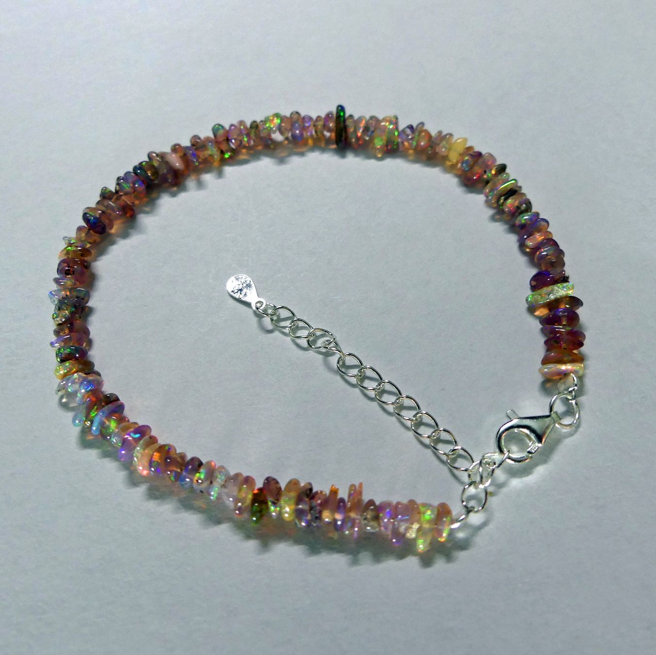 Bracelets: Opal-Armband mit echten Opalsplittern &  Silberverschluss – Neuf avec emballage d'origine à Matten b. Interlaken par kero71 1