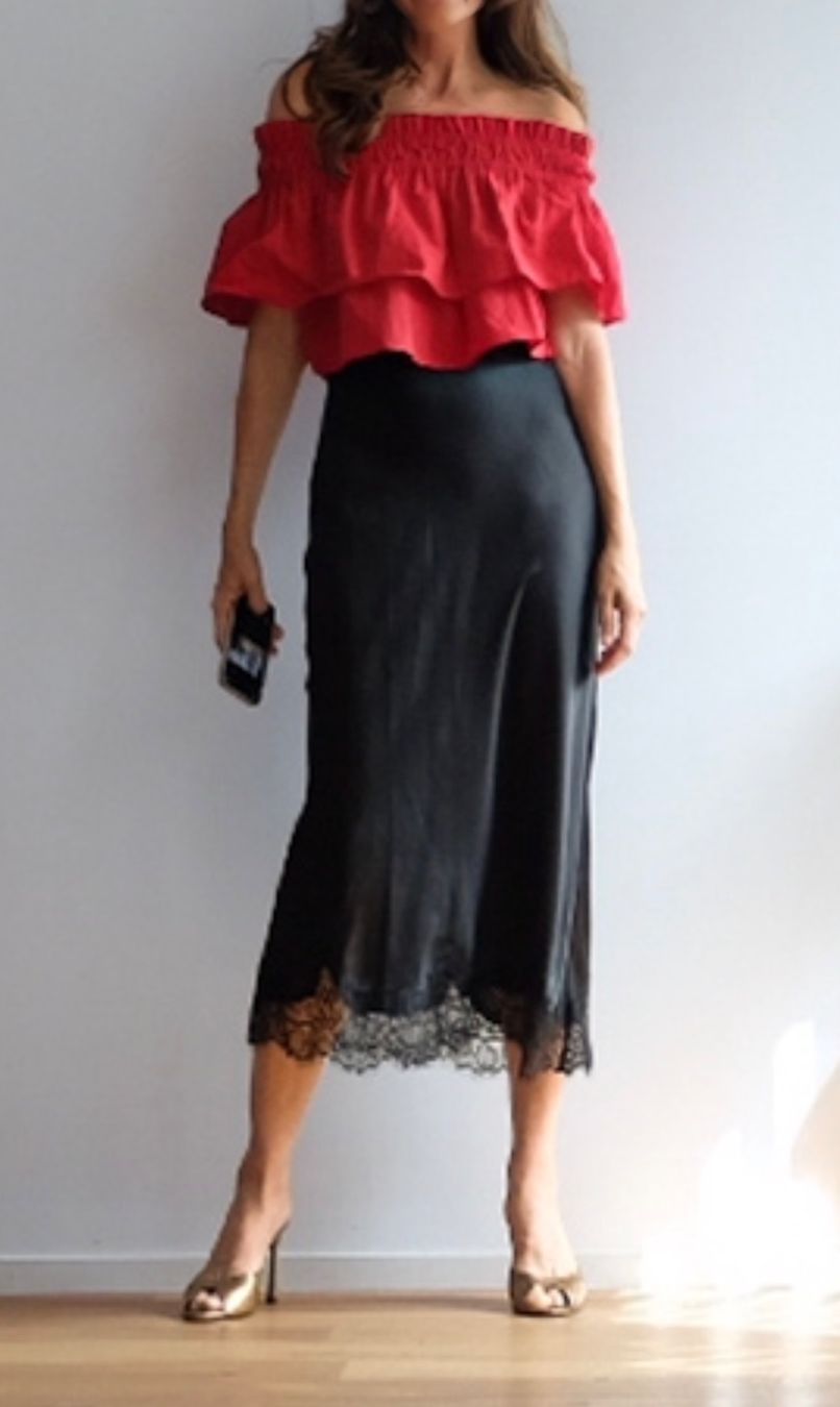 Mango Top: MANGO Schulterfreies TOP mit Volant - neu - – Nuovo (secondo la descrizione) da Jona venduto da vanessasupermarket20 1