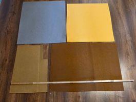 Filz SET ca 3mm hellbraun dunkelbraun grau gelb Bastelfilz