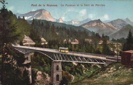 Tram Pont de la Gryonne Le Muveran Dent Morcles Nyon, 1910