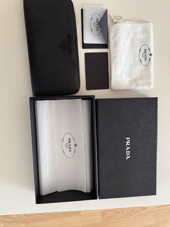 Prada Large Saffiano Leather Wallet still in the box
