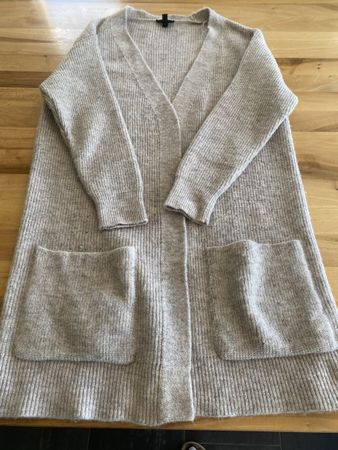 Topshop Strickjacke Cardigan Gr. 34 beige-rosa meliert