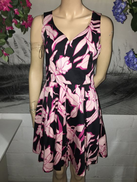 Robe Morgan Femme – Taille 34 XS – Bleu à Pois – Évasée Sans Manches – Occasion