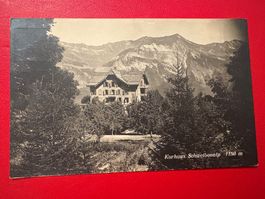 1935 // Kurhaus Schweibenalp / Zusatzstempel Flugpost