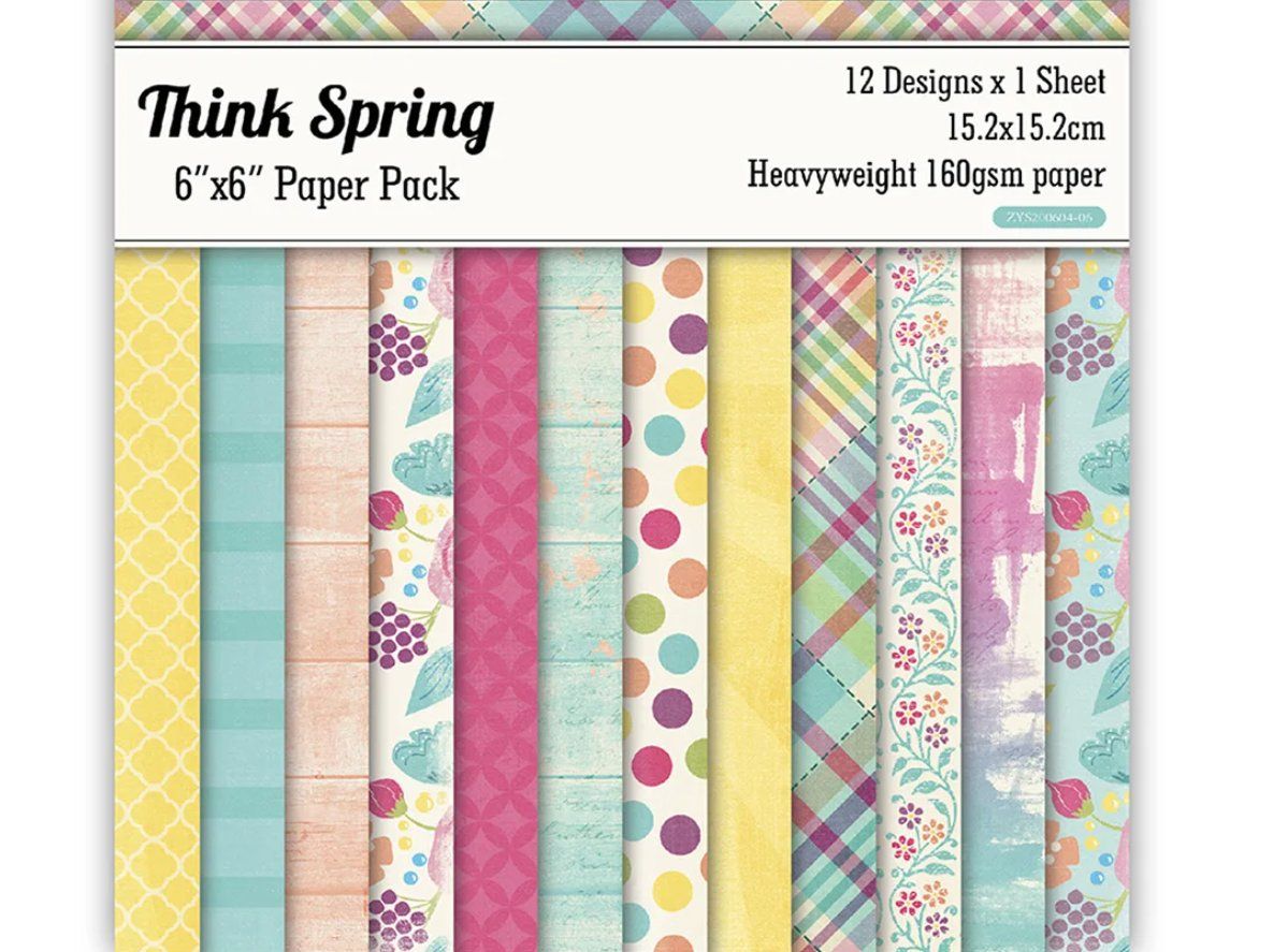 Carta: 12 Blatt Design-Papier, Bastelpapier "think spring"  NEU – Nuovo e nell'imballaggio originale da Effretikon venduto da wenuss 1