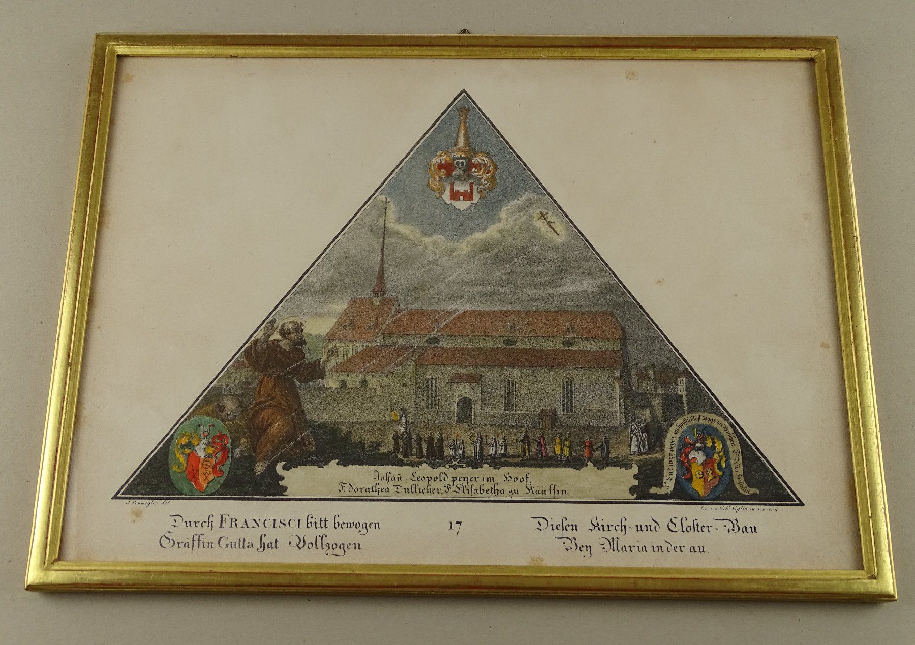 Incisioni: KLOSTER MARIA IN DER AU, LITHOGRAPHIE – Usato da Grüningen venduto da Kartensammler