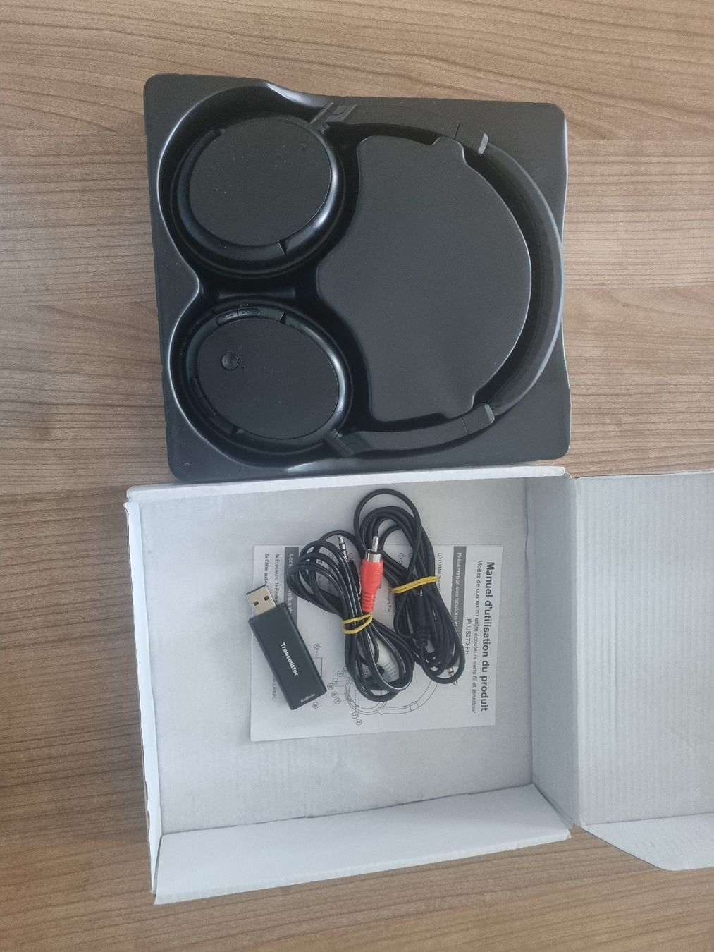 Kopfhörer: Kabellose Stereo Kopfhörer mit Transmitter, Schwarz – Neu und originalverpackt aus Arbon von Deki22 1