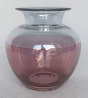 Elegante Herz Glas Vase lila/grau, Vintage Deko Frühling