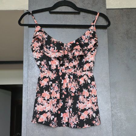 🐸 ROMANTISCHES BLUMEN TOP 34 MIT VOLANTS TALLY WEIJL
