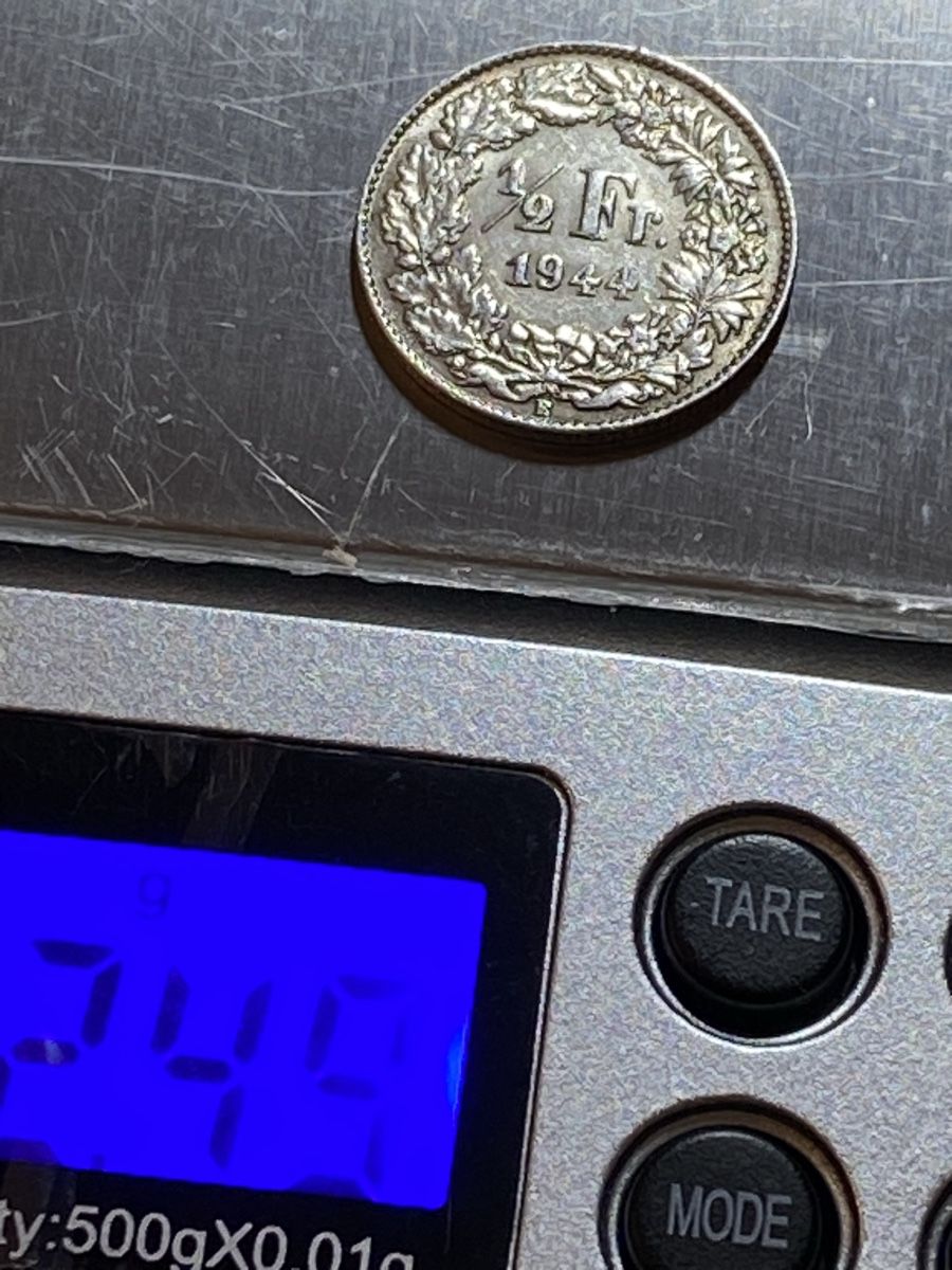 Tutti le monete: Suisse - 50 centimes - 1944 - AG – Usato da Payerne venduto da Mike1682 2