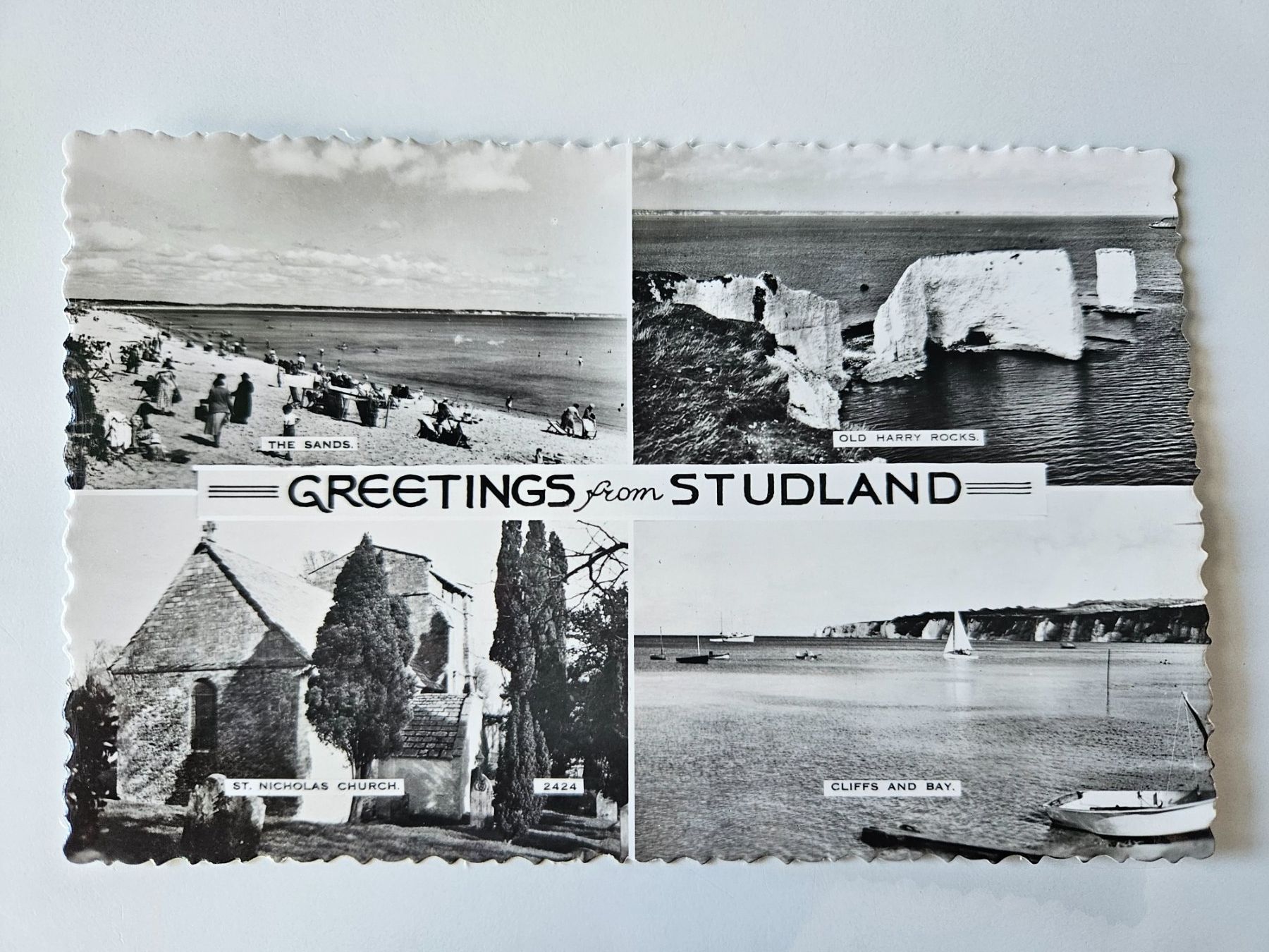 Cartes postales: Greetings from Studland - multi view - env. 1960 – D'occasion à Echandens par annegug