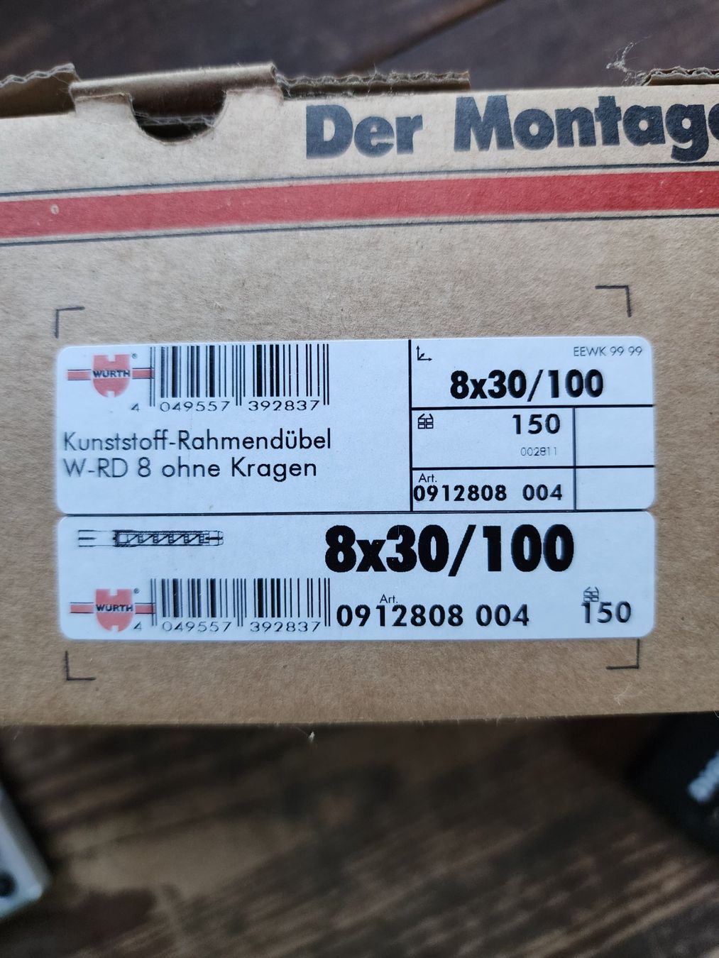 Würth Ferramenta: Rahmendübel 8 x 100 – Nuovo (secondo la descrizione) da landiswil venduto da Confipat
