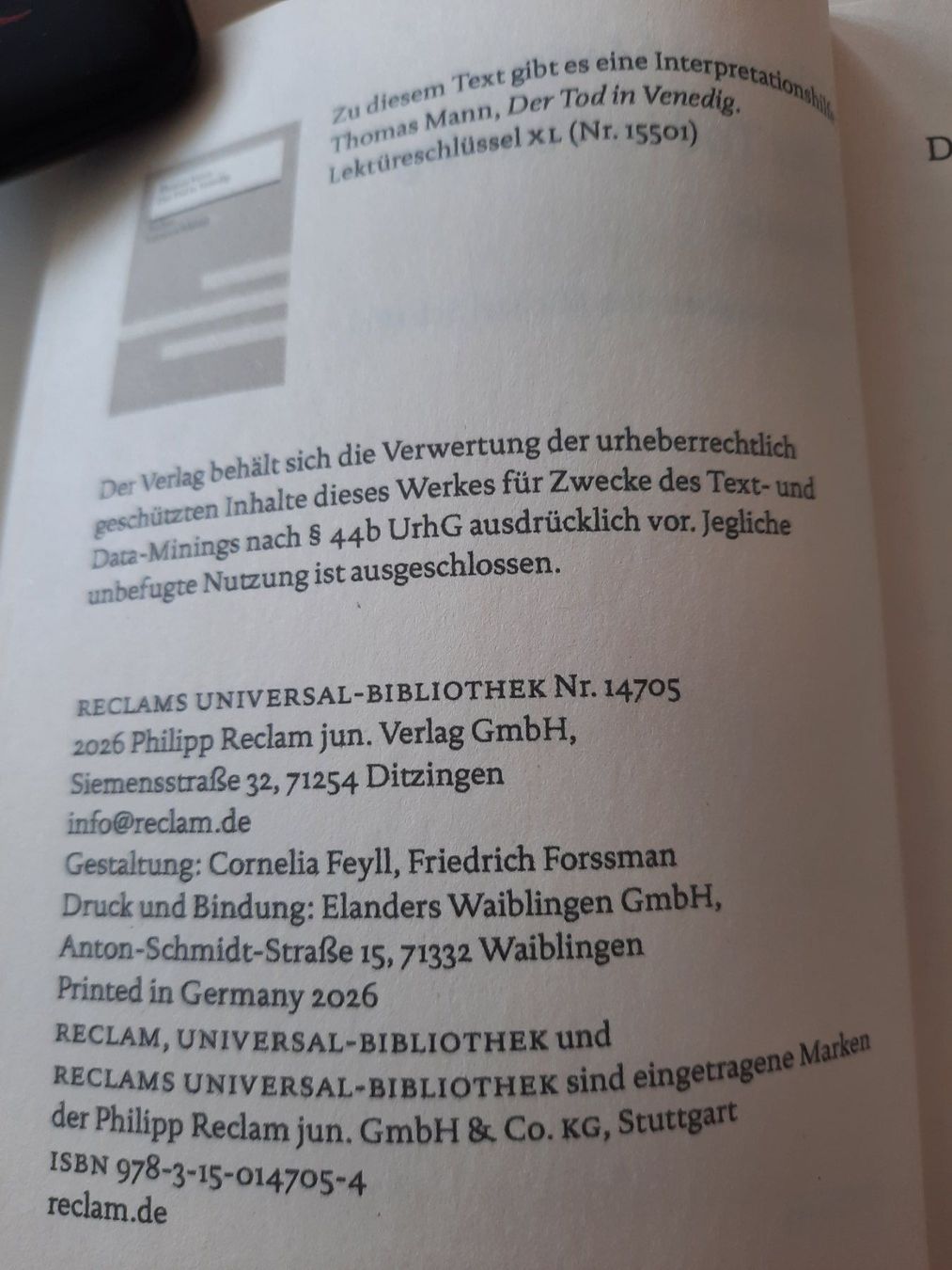 Bücher: Der Tod in Venedig von Thomas Mann – Neu (gemäss Beschreibung) aus Oberönz von oen_2ymk 2
