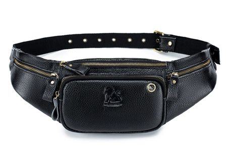 Herren-Bauchtasche aus echtem Leder - Sac banane homme