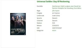 Universal Soldier: Day Of Reckoning -DVD