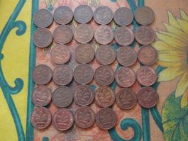 DEUTSCHLAND  Lot   1 Pfennig 1948-1950 / 1966-1996 sans 1975