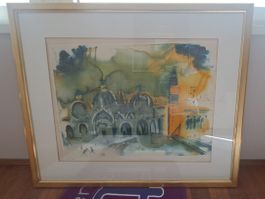 Original Salvador Dali Lithografie 1975 Homage to Venice