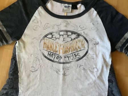 Harley Davidson Shirt mit Spitze, Grösse S