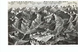 Furka-Pass, Reliefkarte Walliser und Berner Alpen