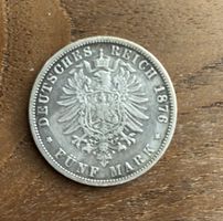 Silbermünze 5 Mark Deutsches Reich 1876 Wilhelm I. B