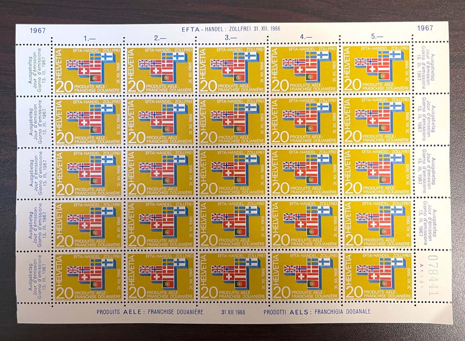 Tutti i francobolli: EFTA-Handel 1967, Bogen – Nuovo (secondo la descrizione) da Oftringen venduto da vuc_frq6