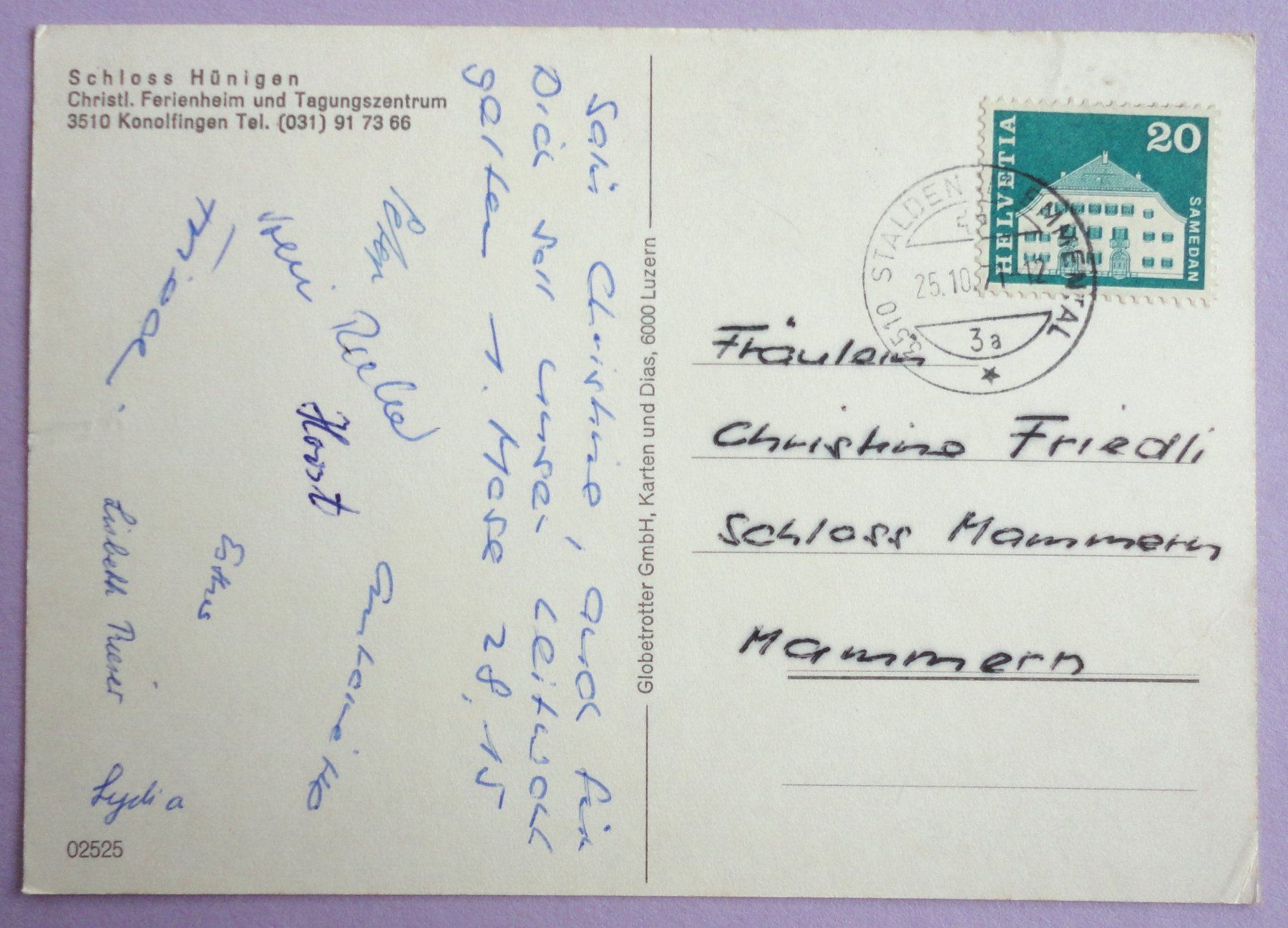 Cartoline postali: Schloss Hünigen, Konolfingen – Difettoso da Fétigny venduto da Billy2miny 1