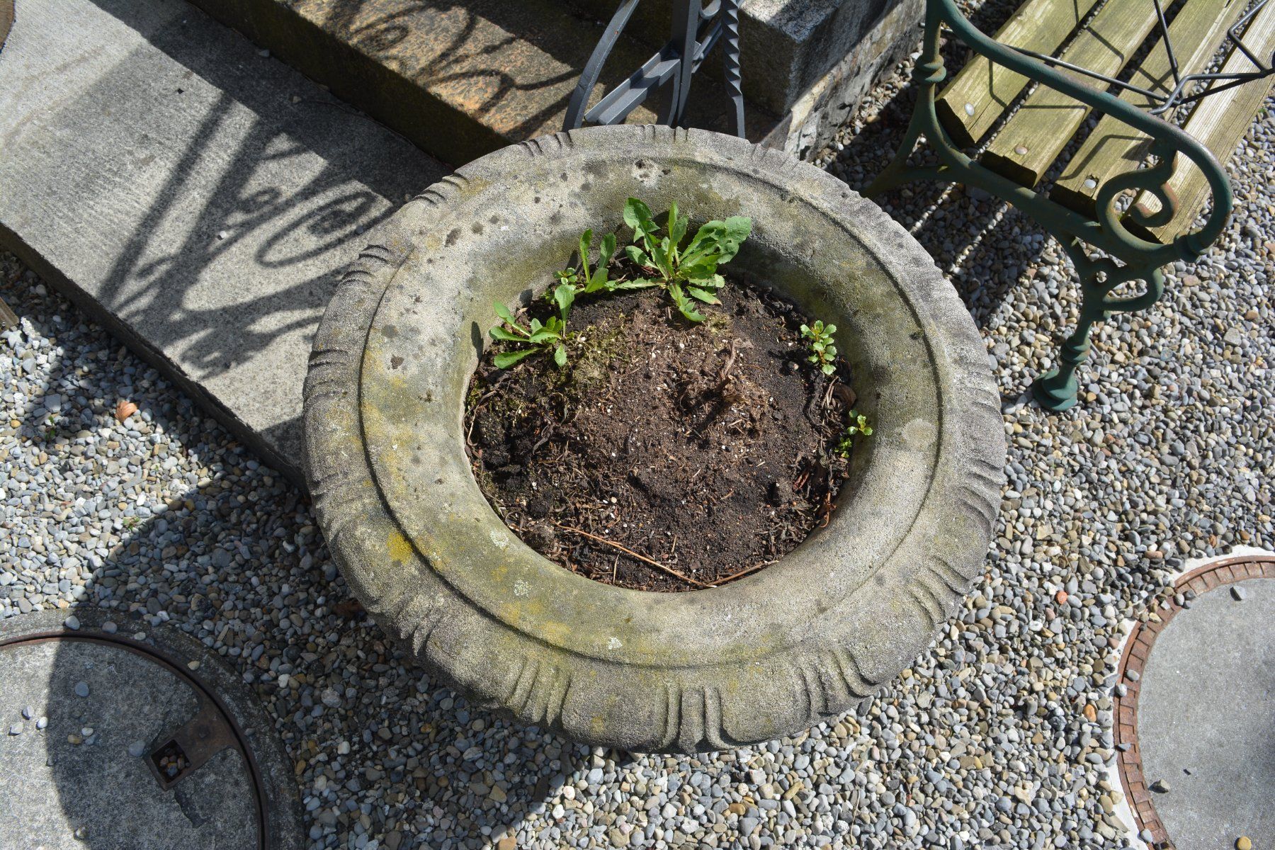 Blumentöpfe: 2 GROSSE SCHWERE SANDSTEIN BLUMENTÖPFE MIT PATINA – Gebraucht aus Weissbad von Usw63 7