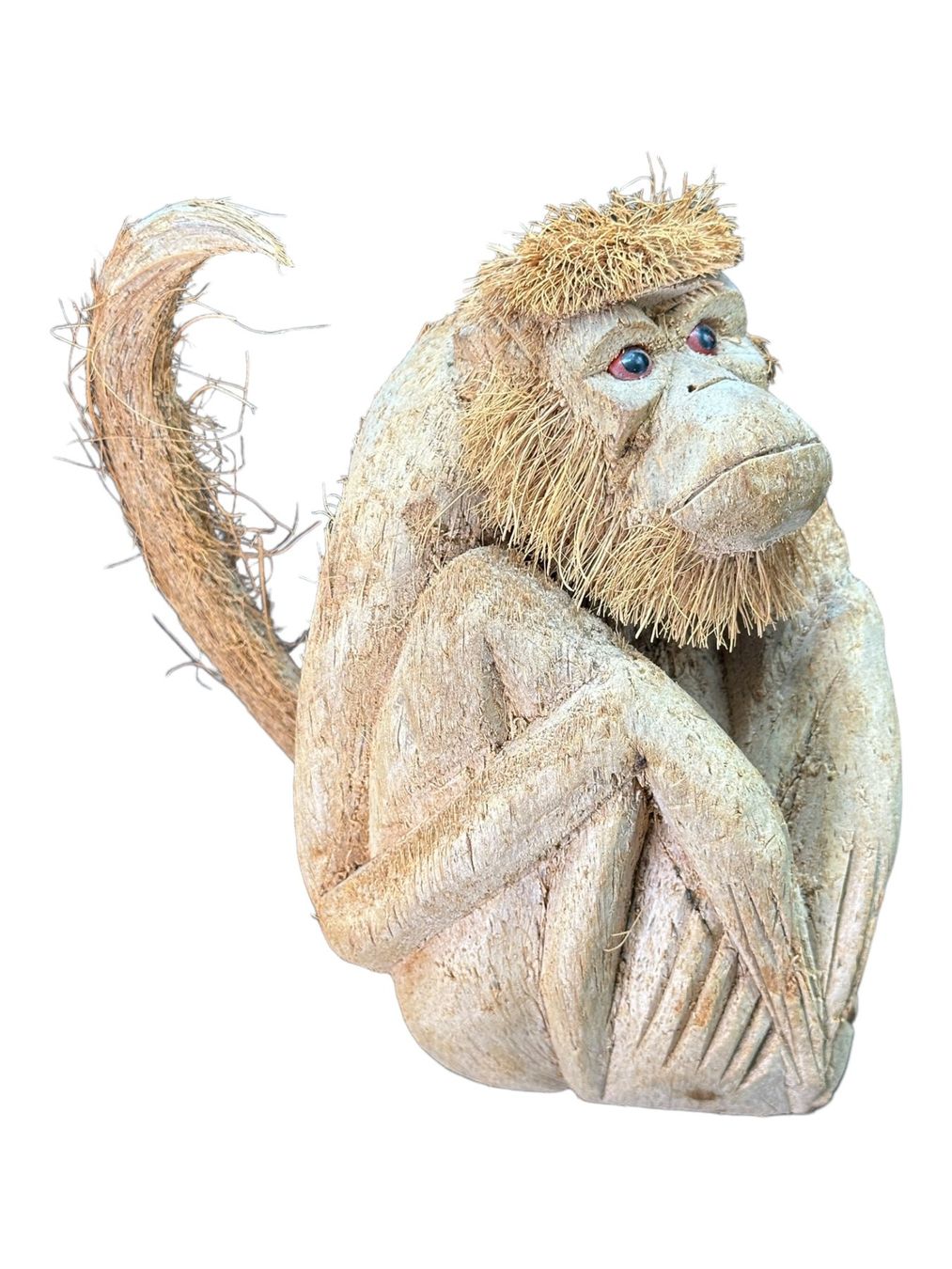 Sculture & Statue: Singe en coque de noix de coco de Ceylan sculpté à la main – Usato da Morges venduto da magicle 7