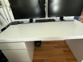 White IKEA Desk with Drawers - Perfect for Home Office Se...