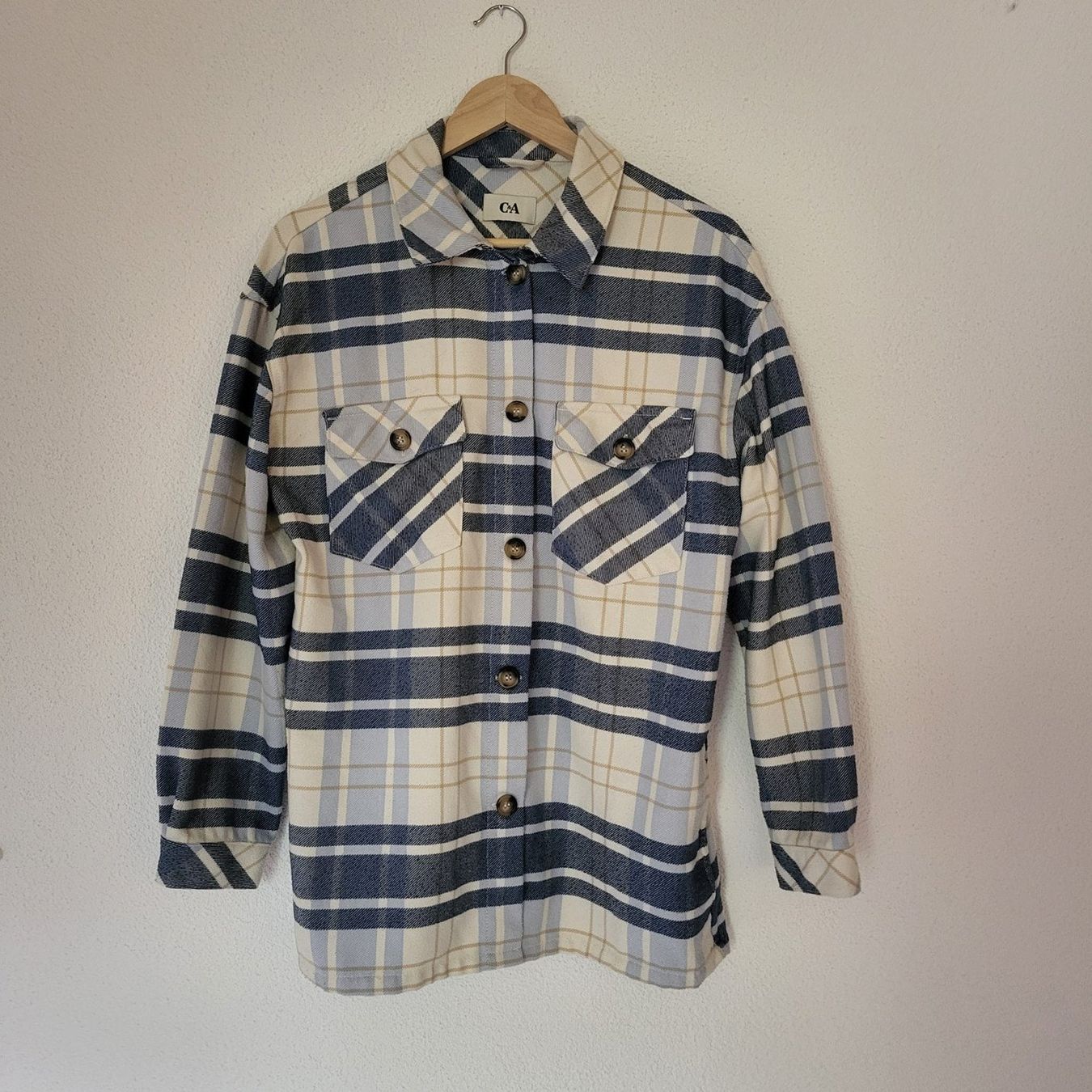 C&A Camicette: Karo-Hemd C&A blau-weiss Gr. 40 – Usato da Au SG venduto da SElena89 1