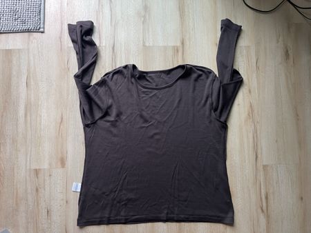 Pull Alberto Fabiani marron foncé  XL soie et laine comme 9
