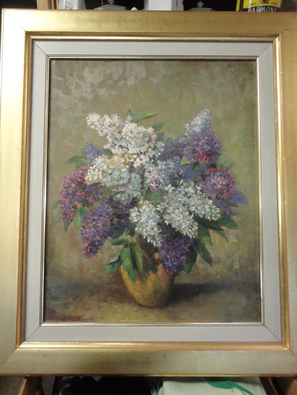 Dipinti: Blumenbild - Originalmalerei -A. Müller – Usato da Bischofszell venduto da Joachim-115