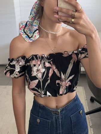 Top d’été fleuri taille S