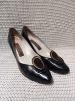 Elegante Bally Suisse Pumps Gr. 7½ Leder Vintage blau