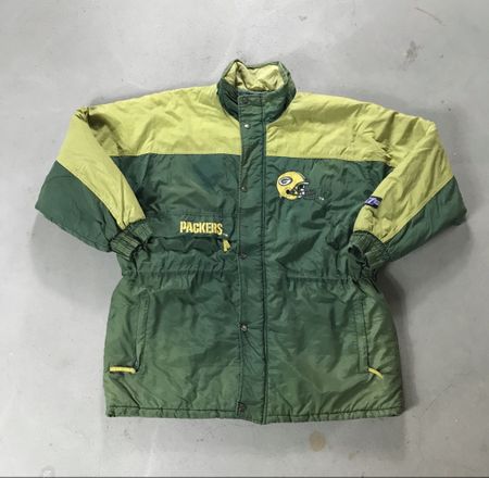 Vintage 90s Green Bay Packers Logo 7 NFL Parka Jacke