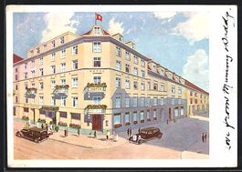 Künstler-AK Basel, Hotel Hofer