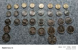 SPANIEN - Lot aller Muenzen von 1976 - 1982 - unzirkuliert