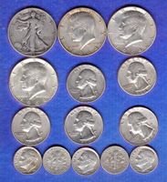 USA coins 14 stück silber 900