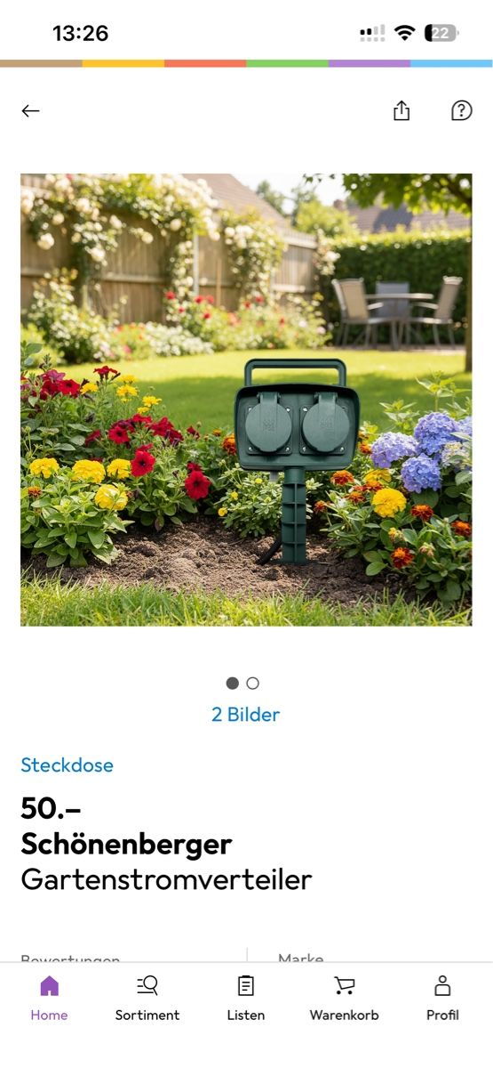 Alimentation électrique: Gartenstromverteiler Schönenberger – D'occasion à Basel par marcvo