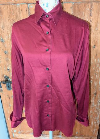 Elegante Damen-Bluse von Eddie Bauer Bordeaux/Weinrot Gr M